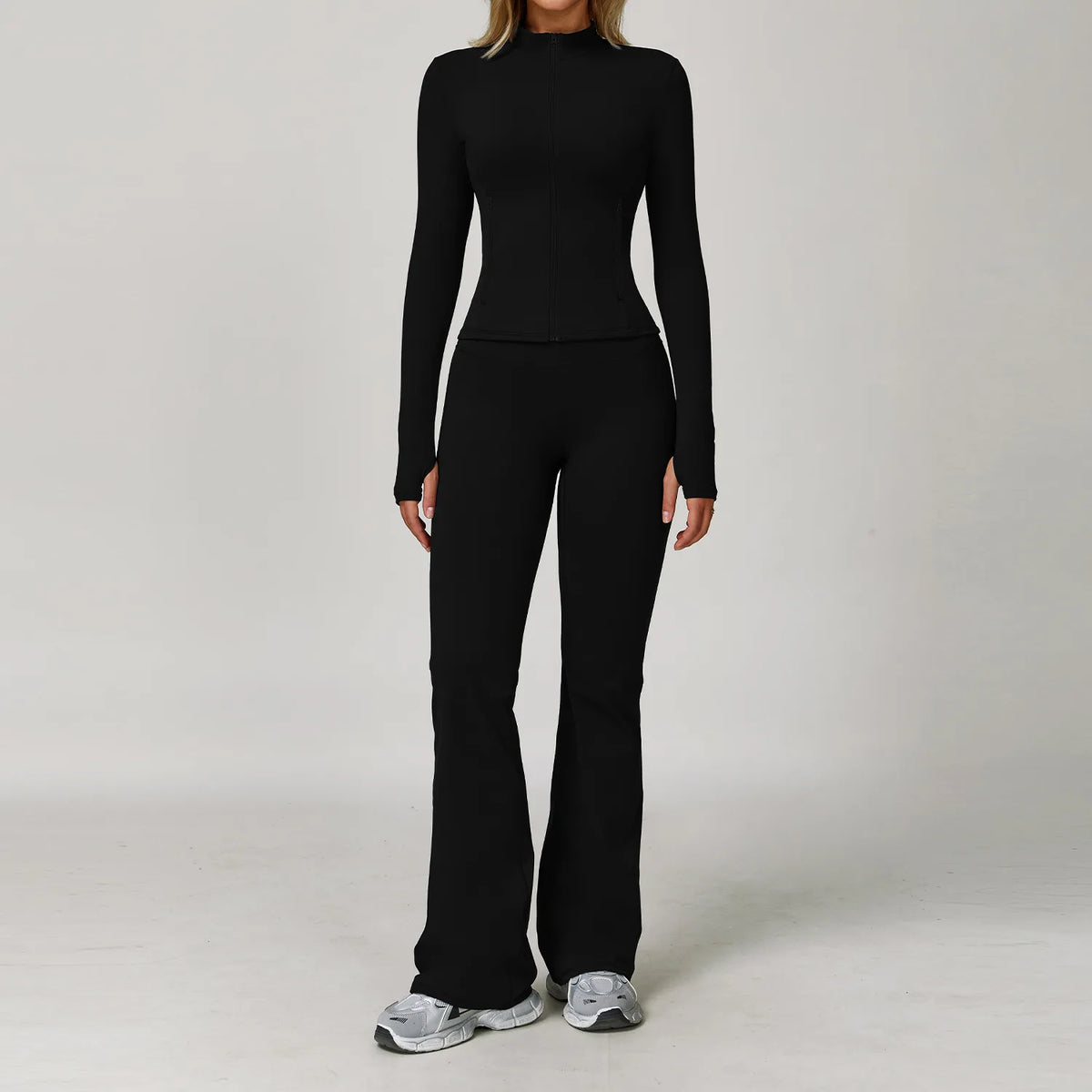 2/3PCS Yoga Suit Women Tracksuits Gym Clothes Workout Flared Pants Zipper Long SleeveAthletic Wear Female Sports Yoga Clothing