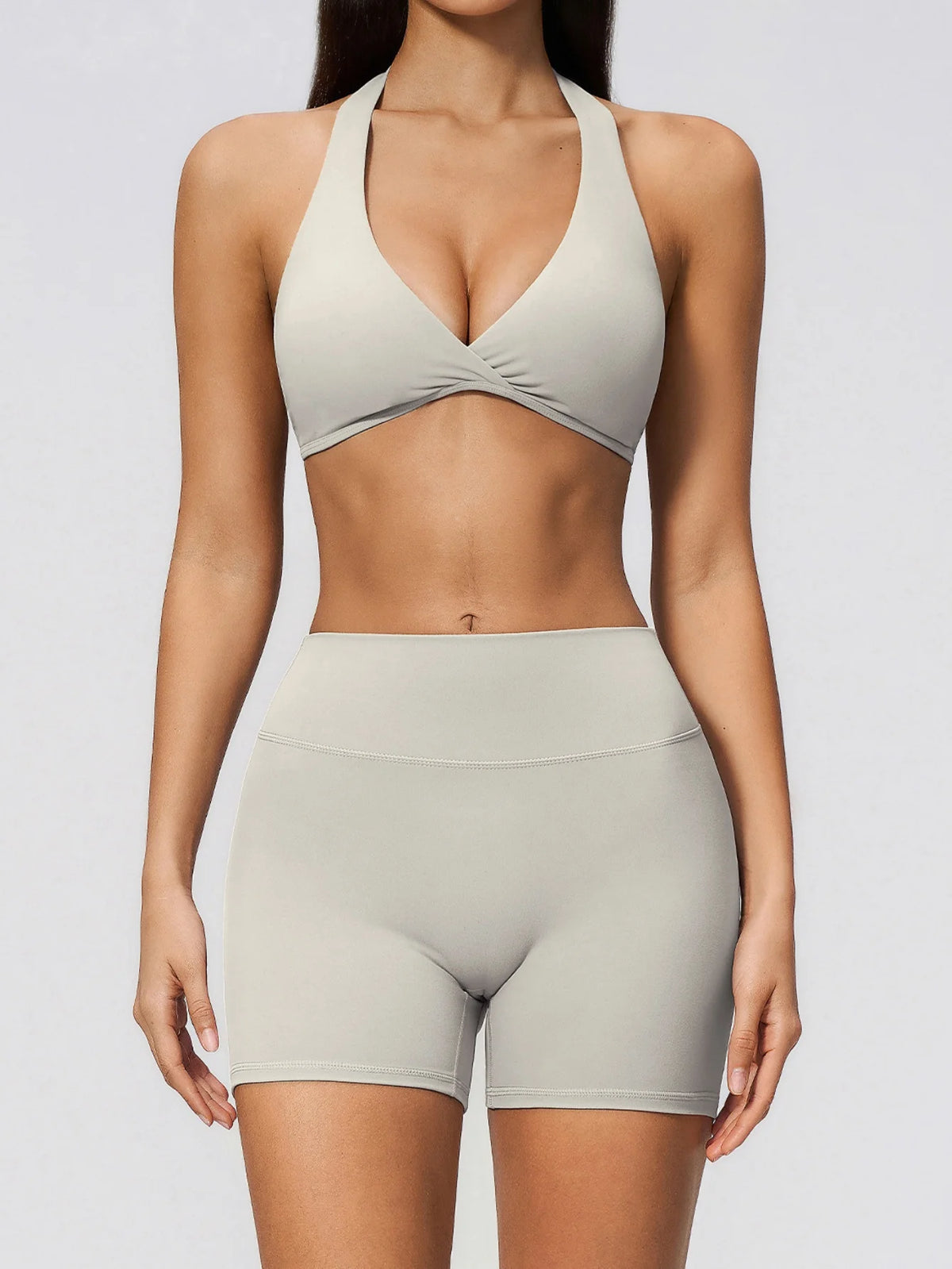 Summer Yoga Sets Women Front Cross Sports Bra Exercise Suits Outwear Lifting Buttocks Abdominal Compression Shorts Fitness Set