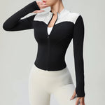 Girls Long Sleeve Activewear Running Sport Coat Slim Workout Zip Up Sleeve Sports Jacket Top Yoga Jackets for Women