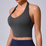 Hanging Neck Yoga Sports Bra Women Breathable Shock Proof Gym Workout Fitness Push Up Top Yoga Running Sportswear Vest Sexy Bra