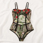 Toucheart Sexy Lingerie Embroidery Underwear Hollow Lace One-piece Suspender Nightgown Transparent Porn Sexy Female Lingerie New