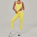 Women's Seamless Yoga Sets Sports Fitness Beauty Back Vest Hip-lifting Pants Slim-fit Suits Running Workout Gym Training Sets