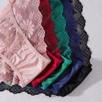 5pcs Sexy Women's Panties Perspective Floral Female Underpants Sexy Lingerie Breathable Comfortable Lady Briefs Elegant Underwea