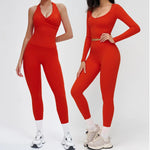 2 Pieces Sportswear Women Yoga Set Gym Clothes Fitness Set Outfit Outdoor Long-Sleeved Shirt Tracksuits Sports Bra Gym Leggings