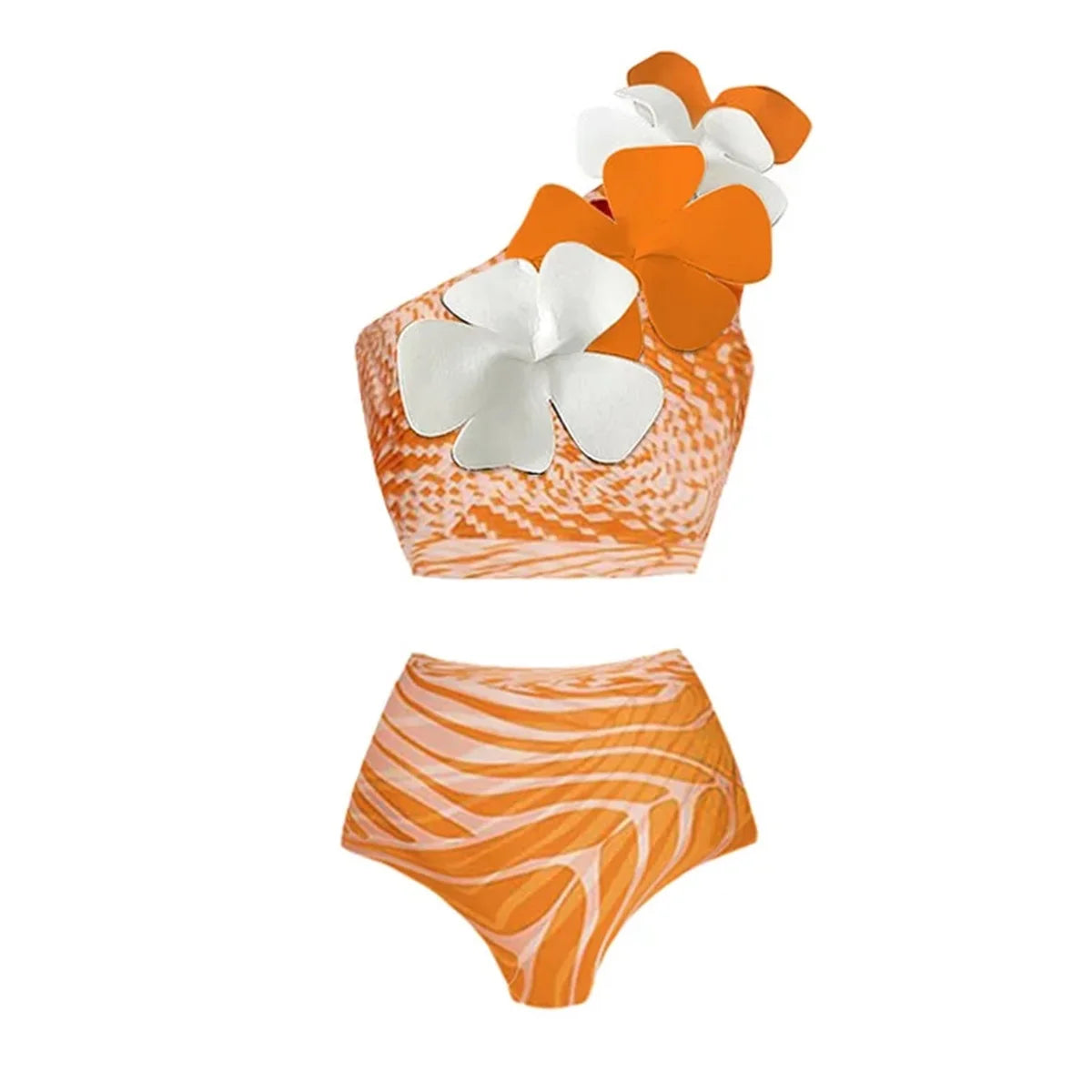 New 2Pcs Ruffle Swimsuit Women Sexy Bikini Strappy Swimwear Floral Bikini Push Up Biquini Female Bathingsuit Slimming Beachwear