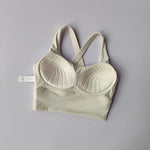 Women's Shock-Absorbing Yoga Sports Bra Summer Fitness Gathered Breasts Accessory Breathable Comfortable Yoga Sports Bra