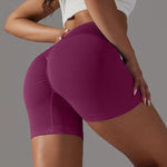 Summer V-waist peach hip lifting tight fitting three part pants, high waist yoga shorts, running speed drying seamless yoga pant