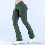 Vision Flares women gym Fashion Yoga flared pants Waist cross Seamless Sports Leggings Fitness Wide-leg Trousers