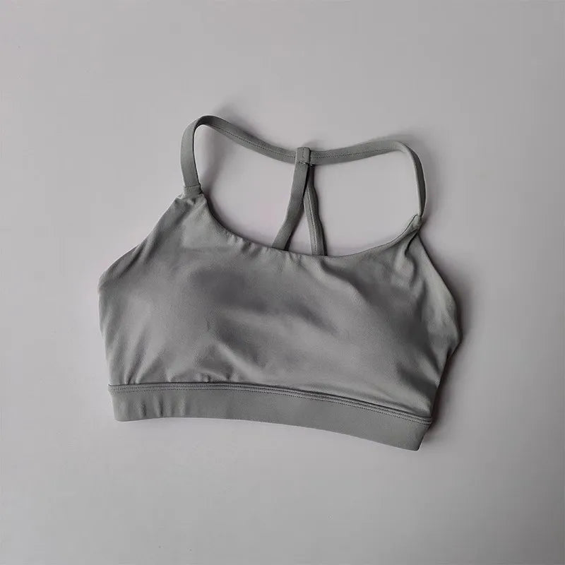 Women's Sexy Fitness Sports Bra Beautiful Back Gathering Naked Feel Comfortable Supportive Exercise Bra in Black/Mint/White