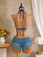 Sexy Hot Pink Knitted Striped Swimsuit 2026 Women Metal Circle Patchwork Hollow Backless Beach Bathing Suit One Piece Swimwear
