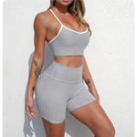 Women's Yoga Sets Sports Fitness Cross Beauty Back Bra Slim Fit Hip-Lifting Shorts Suits Running Workout Gym Training Sets