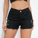 New High-Waisted Sexy Pants Denim Shorts JeansSolid Color Thin Charming Elegant Pure Desire Shorts For Woman Beautiful 5AML