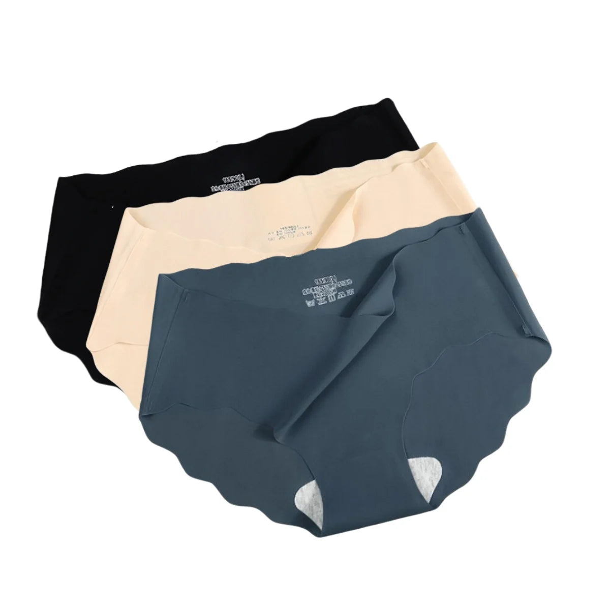 3Pcs/Set Seamless Ice Silk Panties Women Low Waist Briefs Female Underpants Invisible Underwear Sexy Lingerie M-XL Intimates