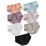 7Pcs/Set Cotton Panties Low Waist Briefs Women Sexy Lingerie Female Underpants Panty Solid Color Breathable Underwear Intimates