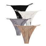 4Pcs/Set Women G-String Thongs Seamless Panties Sexy Lingerie Low Rise Female G-String High Cut Pantys Underwear