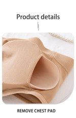Women's Strapless and Wire-free Bandeau Bra with Full Cup Thin Mold Padding Non-slip Silicone Seamless Bra Plus Size Underwear