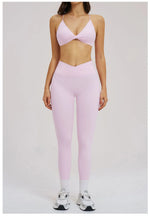 2PCS Yoga Suit Sports Set Women Fitness Quick-Drying Gym Tracksuit Running Nude Feeling Workout Outfit Sport Bra Leggings Suit