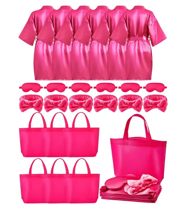 6/8/12Pcs Spa Party Robes Gowns for Girls Kimono Satin Robe Kids Birthday Party Favors Slumber Party Robe Birthday Squad Robes