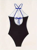 ZTVitality Sexy Patchwork Backless One-piece Swimsuit 2024 New Biquini Women Swimwear Summer Beachwear Brazilian