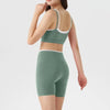 Women's 2-piece Yoga Set Fake Two-Piece Color-Block White Stripe Camisole Running Sports Bra Shorts Yoga Outfit Set