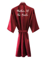 Bride Robe Women Burgundy Robe Satin Silk Robes Wedding Bridal Bridesmaid Robes Bathrobe Sleepwear Silk Dress
