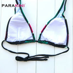DEKA Women Mini Lace-up Bikini Set Pleated Bandeau Swimsuit Female Thong Swimwear Bather Swimming Beachwear Bathing Suit