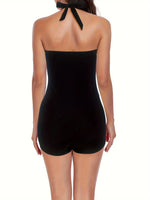 ZTVitality Solid Color Ruched One Piece Swimsuit 2024 New Arrival Halter Tummy Control Women Summer Bathing Suits Sexy Brazilian