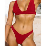 27 Colors Sexy Bikini Women Solid Backless Swimsuit Swimwear Bikinis Set Bathing Suit Beach Bikini Female Maillot De Bain Femme