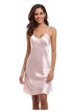 Oversize 3XL 4XL Female Satin Nightgown Lady Sexy Spaghetti Strap Night Dress Women Nighties Sleeveless Sleepwear Nightwear