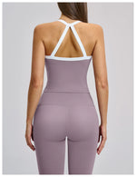 Women's Pilates Tank Top Push-Up Sports Bra Hollow Breathable Fitness Bras Gym Yoga Vest Running Tops High Strength Sportswear