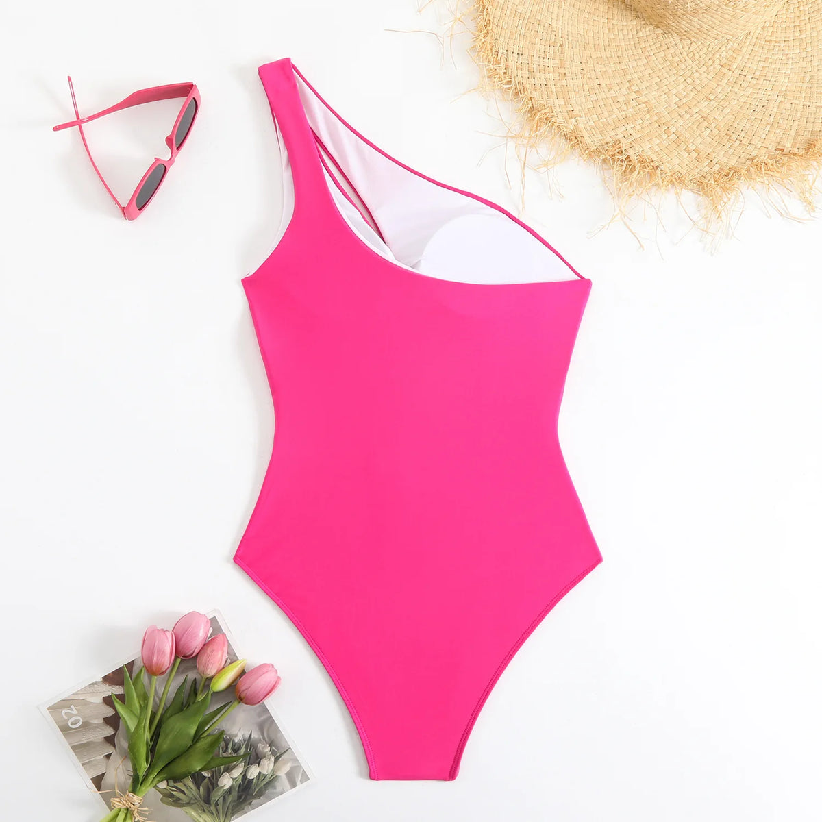Vintage Black Swimwear Women 2026 Sexy One Shoulder Front Cross Hollow Out Slim One Piece Swimsuit Beach Bathing Suit Monokini