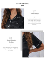 Women Two-piece Pj Sets Sleepwear Loungewear Button-Down Pajama Women 2 Piece Pijama Homewear Shorts Set