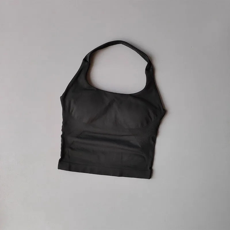 Neck Halter Yoga Vest Shockproof Running Sports High-strength Sports Underwear Fitness Pilates Suspender Beautiful Back Summer