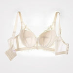 Minimizer Full Coverage Bra Plus Size70-95 B-F Sheer Lace Underwire Underwear Side Support Slimming Demi Cup Lingerie for Women