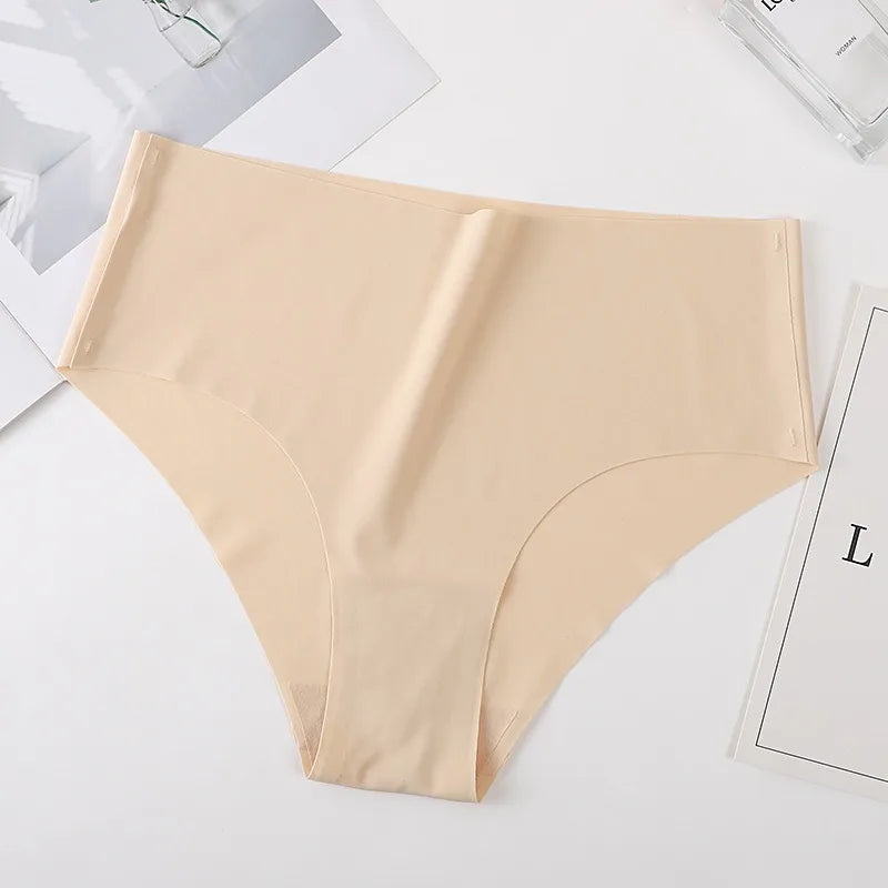 Women Seamless Panties Briefs Thin Ice Silky Underwear Female High Waist Underpants Summer Soft Panties Sexy Lingerie