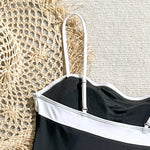 Ruffled Frilled Splicing One Piece Swimsuit Women Swimwear Female Monokini High Leg Cut Padded Bather Bathing Suit Swim V7414