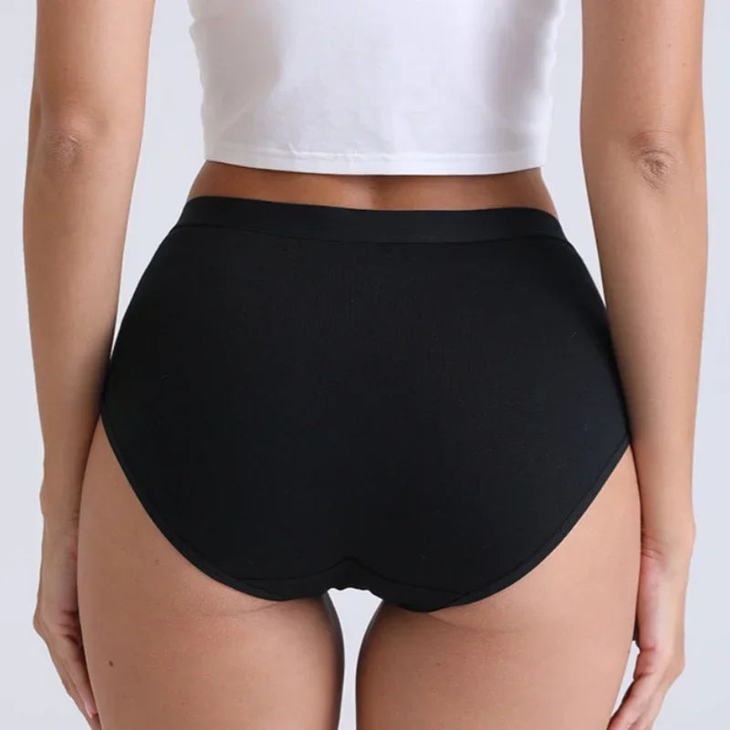 6Pcs/Set Women Cotton Panties High Rise Briefs Female Breathable Underpants Sexy Lingerie Tummy Control Underwear M-XXXL