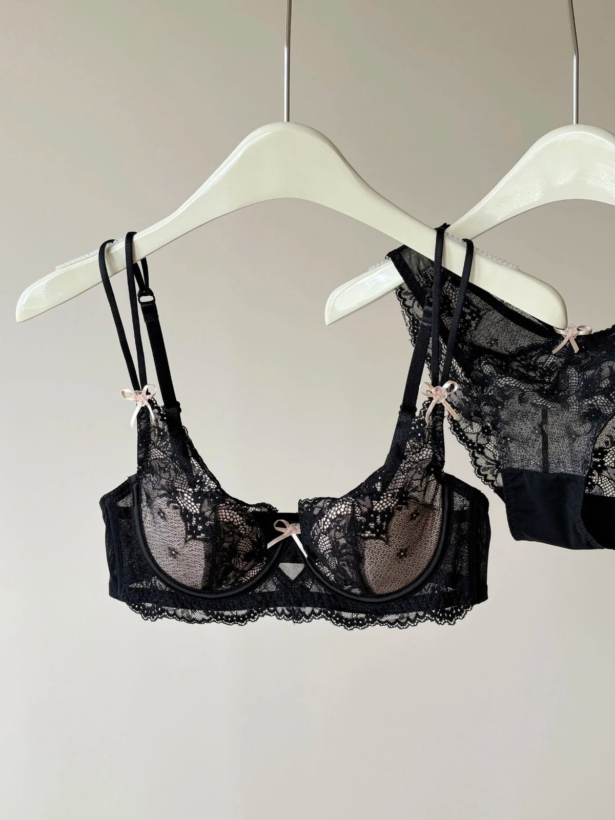 French Inspired Minimiser Bra Women Sexy Lingerie Set Large Chest Support Thin Comfort Half Cup Soft Underwire Anti Sagging