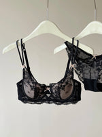 French Inspired Minimiser Bra Women Sexy Lingerie Set Large Chest Support Thin Comfort Half Cup Soft Underwire Anti Sagging
