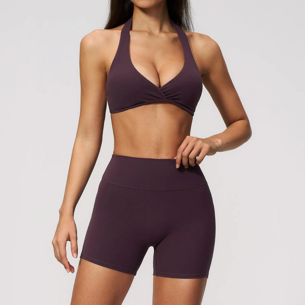 Summer Yoga Sets Women Front Cross Sports Bra Exercise Suits Outwear Lifting Buttocks Abdominal Compression Shorts Fitness Set