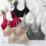 Women Seamless Tube Top Push-Up Bra Removable Pads Ribbed Bralette Adjust Straps Soft Stretchy Non-wire Underwear Sexy Lingerie
