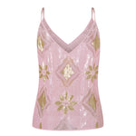 Women's Summer Sparkle Cami Tops Sleeveless Spaghetti Strap V Neck Sequin Camisole Party Rave Tops