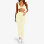 1/2PCS Women's Contour Crop Sport Bra Yoga Sets High Waist Scrunch Fitness Push-Up Gym Workout Shorts Running Active Suits XP187