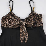 American Hotsweet Y2k Leopard Camisole Women Retro Streetwear E-girl 90s Dark Gothic Sexy Patchwork Lace-up Crop Tank Top Femme