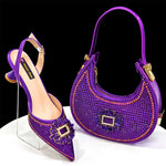 doershow Italian Shoes And Bag Sets For Evening Party With Stones Italian Leather Handbags Match Bags!HFG1-21