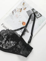 High Quality New Sexy Underwear For Women's Lace Transparent Hollow 3/4 Bra Gathering Steel Ring Push Up Underwear Set HR2634