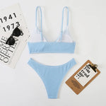 Sexy Extreme Micro Bikini Set 2024 Women White Black Wave V Neck Push Up Thong Swimsuit Beach Bathing Suit Two Piece Swimwear