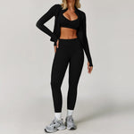 2/3PCS Yoga Suit Women Tracksuits Gym Clothes Workout Flared Pants Zipper Long SleeveAthletic Wear Female Sports Yoga Clothing