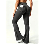 STOUREG Women Wide Leg High Stretch Yoga Leggings Naked Feeling Compression Fitness Workwear with Pockets Yoga Pant