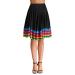High Waist Spanish Swing Skirt Midi Skirt Ladies Folk Dance Skirt Elastic Large Swing Hem Mexican Flamenco Performance Skirts